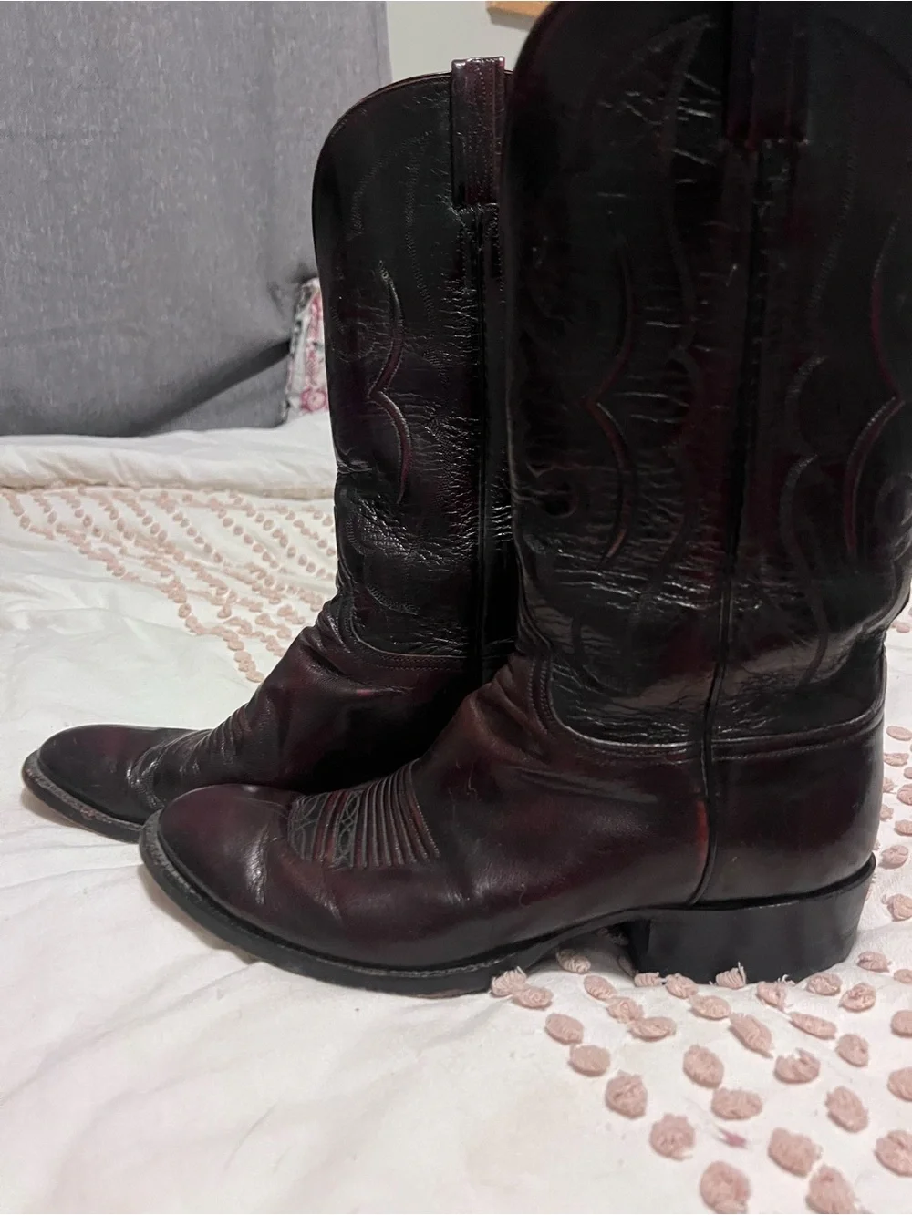 Lucchese Black Cherry Cowboy Boots Mens 9D